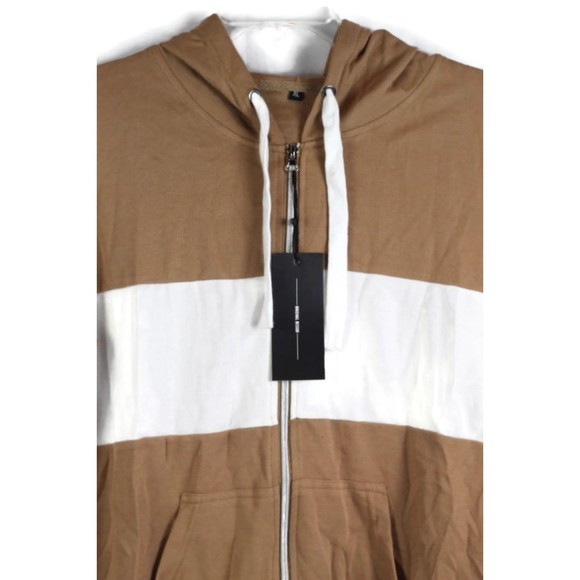 Original Design Brown Women's Sweatshirt Hooded Drawstring Full Zip XL 035 - Picture 4 of 6